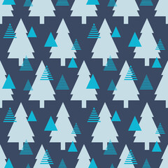 Obraz premium Winter seamless pattern with geometric spruce tree. CMYK color mode ready to print.