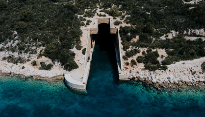 Aerial view of a beautiful Adriatic sea - 554334906