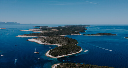 Aerial view of a beautiful Adriatic sea - obrazy, fototapety, plakaty
