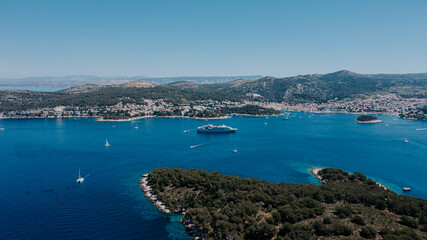 Aerial view of a beautiful Adriatic sea - 554334930