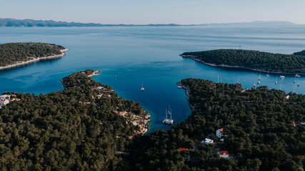 Aerial view of a beautiful Adriatic sea - 554334942