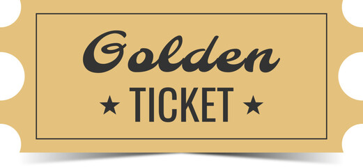 Golden vintage ticket