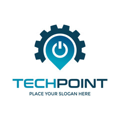 Technology point vector logo template