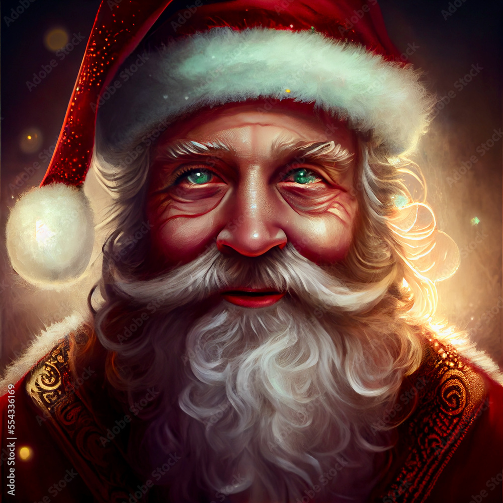 Wall mural generative ai abstract render of santa claus