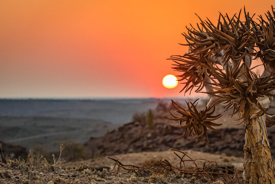 Sunrise at Hardap Resort; Hardap Region, Namibia