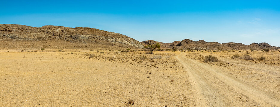 On the road to Brandberg Mountain, Damaraland; Kunene Region, Namibia