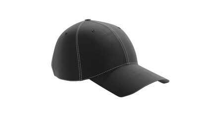 baseball black hat, 3d rendering of hat on white background, PNG transparent background