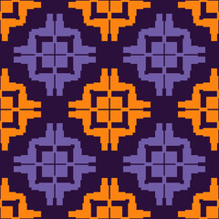 Obraz premium Seamless pattern with bright ethnic geometric ornament.