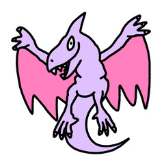 pteranodon, jurassic world dinosaur, cute cartoon isolated , graphic design for presentation, marketing, art, illustration, t-shirt design, cartoon, comic, advertising, online media