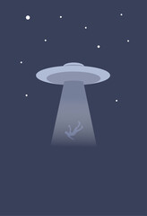 illustration flat vector graphic of UFO perfect for posters, pamphlets, advertisements, designs, and wall hangings 