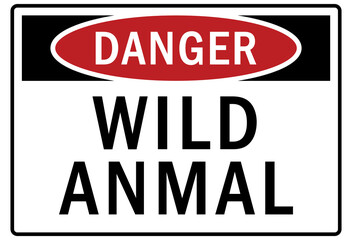 Wild animal danger sign