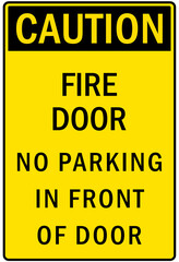 Parking-no parking sign fire door no parking in front of door