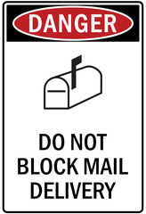 Parking-no parking sign do not block mail delivery