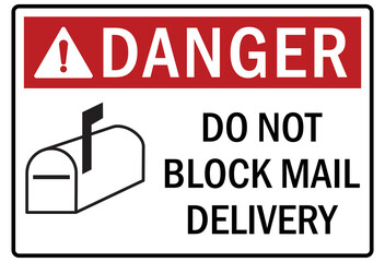 Parking-no parking sign do not block mail delivery