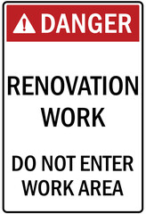 Under construction sign and labels