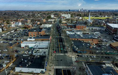 Naklejka premium Aerial view of West Hartford, Connecticut