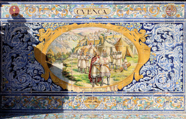Mural #5 - Cvenca - Spanish history on Plaza de Espana Sevilla