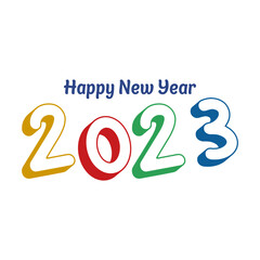 2023 Happy New Year, Colorful Numbers, Vector Designs