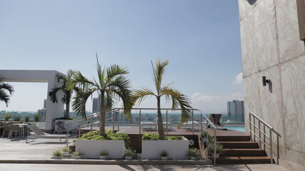 estacion de recreacion en hotel. dia soleado y hermoso.