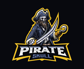 Death pirates mascot logo design. Skull pirates vector illustration