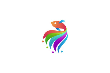 fish logo with colorful gradations