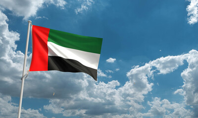 Uae waving flag icon country national arab emirates dubai middle east international world global pride business economy independence political culture festival celebration concept                    