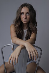 Naklejka premium Brunette Girl Portrait