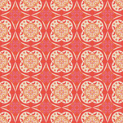 New Year Floral Seamless Pattern Background Garden Nature Damask Aboriginal Ornament Art