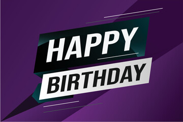 happy birthday word concept vector illustration with lines modern futuristic 3d style for landing page template web mobile app poster banner flyer background gift card coupon label wallpaper