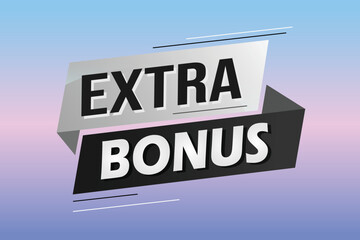 extra bonus word concept vector illustration with lines 3d style for social media landing page, template, ui, web, mobile app, poster, banner, flyer, background, gift card, coupon, label, wallpaper