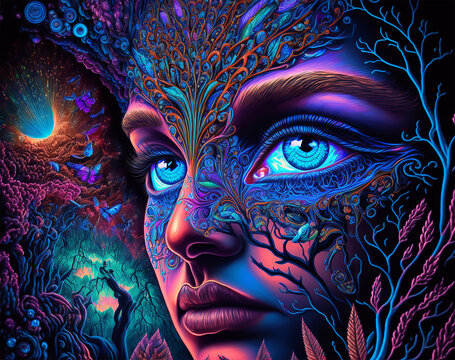 Psychedelic Face Generative AI