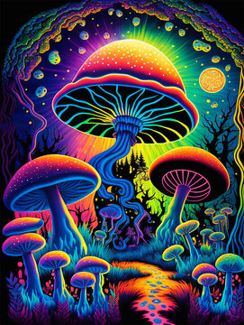 Trippy Mushroom Invitations - Etsy