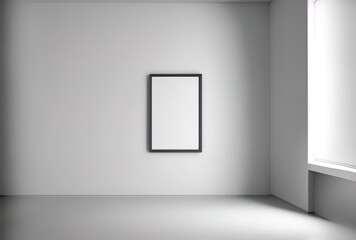 a white framed wall. Generative AI