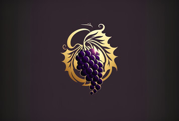 innovative logo design for a grape symbol. Generative AI