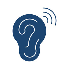 Ear filled universal icon ui ux element sign.