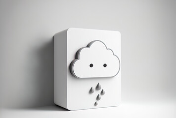 a white backdrop with a cloud computing icon. Generative AI