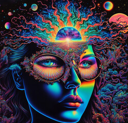 Trippy Psychedelic Goddess Generative AI