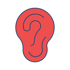 Ear line universal icon ui ux element sign.