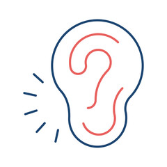 Ear two color universal icon ui ux element sign.