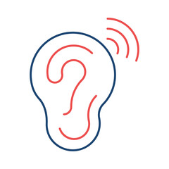 Ear line universal icon ui ux element sign.