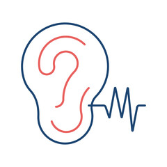 Ear two color universal icon ui ux element sign.