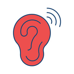 Ear line universal icon ui ux element sign.