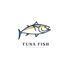 Seafood tuna fish label icon logo design