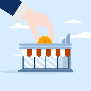 Entrepreneurs Submit Funding By Dropping Coins Into Small Business Shops. Fund Small Businesses, Invest Or Save To Open New Store Concepts, Support Start-up Projects Or Bank Loans To Start New Busines