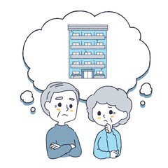 老朽化した住居のことを考える高齢男女