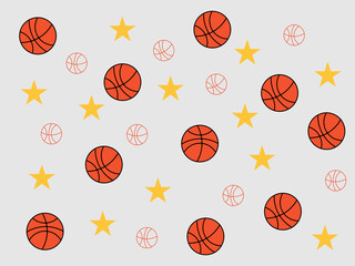 Basket balls Seamless pattern. Vector illustration