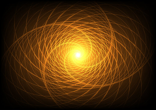 Spiral light wave votex yellow twirl background for design