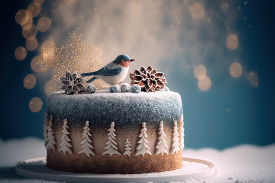 Cute Delicious Masterpiece Decorating Cake, Winter Birthday Celebration Cake, Inspiration, Expertise