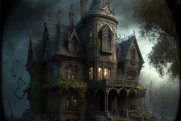 Creepy Gothic House With scary Baroque Details