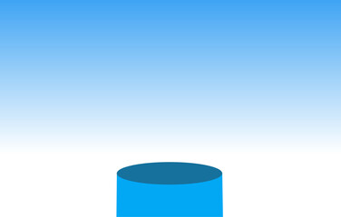 Vector design of blue stage or blue podium with sky background. 